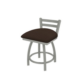 411 Jackie 18" Low Back Swivel Vanity Stool with Anodized Nickel Finish and Rein Coffee Seat, 41118AN025