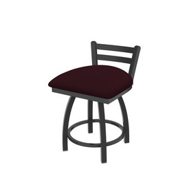 411 Jackie 18" Low Back Swivel Vanity Stool with Pewter Finish and Canter Bordeaux Seat, 41118PW005