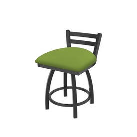 411 Jackie 18" Low Back Swivel Vanity Stool with Pewter Finish and Canter Kiwi Green Seat, 41118PW009