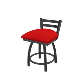 411 Jackie 18" Low Back Swivel Vanity Stool with Pewter Finish and Canter Red Seat, 41118PW011