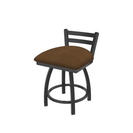 411 Jackie 18" Low Back Swivel Vanity Stool with Pewter Finish and Rein Thatch Seat, 41118PW026