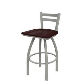 411 Jackie Low Back Swivel Stool with Anodized Nickel Finish and Dark Cherry Maple Seat, AGS-41125ANDCMpl 411 Jackie Low Back Swivel Stool with Anodized Nickel Finish and Dark Cherry Maple Seat, AGS-41125ANDCMpl