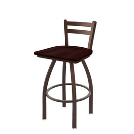 411 Jackie Low Back Swivel Stool with Bronze Finish and Dark Cherry Oak Seat, AGS-41125BZDCOak 411 Jackie Low Back Swivel Stool with Bronze Finish and Dark Cherry Oak Seat, AGS-41125BZDCOak