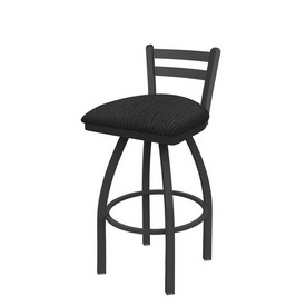 411 Jackie Low Back Swivel Stool with Pewter Finish and Graph Anchor Seat