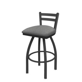 411 Jackie Low Back Swivel Stool with Pewter Finish and Graph Alpine Seat