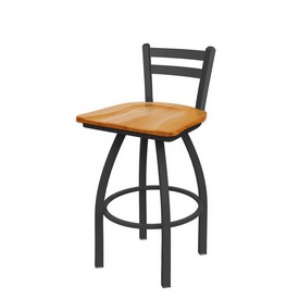 411 Jackie Low Back Swivel Stool with Pewter Finish and Medium Oak Seat, AGS-41125PWMedOak 411 Jackie Low Back Swivel Stool with Pewter Finish and Medium Oak Seat, AGS-41125PWMedOak