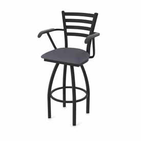 415 Jackie with Arms Swivel Stool with Black Wrinkle Finish and Canter Storm Seat, AGS-41525BW004 415 Jackie with Arms Swivel Stool with Black Wrinkle Finish and Canter Storm Seat, AGS-41525BW004