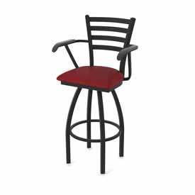 415 Jackie with Arms Swivel Stool with Black Wrinkle Finish and Graph Ruby Seat, AGS-41525BW016 415 Jackie with Arms Swivel Stool with Black Wrinkle Finish and Graph Ruby Seat, AGS-41525BW016