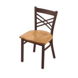 620 Catalina 18" Chair with Bronze Finish and Medium Oak Seat, 62018BZMedOak