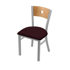 630 Voltaire 18" Chair with Anodized Nickel Finish, Medium Back, and Canter Bordeaux Seat, 63018ANMedMplB005