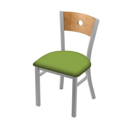 630 Voltaire 18" Chair with Anodized Nickel Finish, Medium Back, and Canter Kiwi Green Seat, 63018ANMedMplB009
