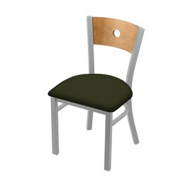 630 Voltaire 18" Chair with Anodized Nickel Finish, Medium Back, and Canter Pine Seat, 63018ANMedMplB010