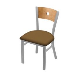 630 Voltaire 18" Chair with Anodized Nickel Finish, Medium Back, and Canter Saddle Seat, 63018ANMedMplB012