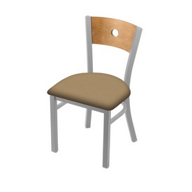 630 Voltaire 18" Chair with Anodized Nickel Finish, Medium Back, and Canter Sand Seat, 63018ANMedMplB013