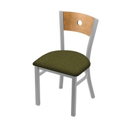 630 Voltaire 18" Chair with Anodized Nickel Finish, Medium Back, and Graph Parrot Seat, 63018ANMedMplB015