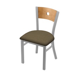630 Voltaire 18" Chair with Anodized Nickel Finish, Medium Back, and Graph Cork Seat, 63018ANMedMplB017