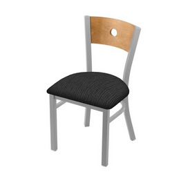 630 Voltaire 18" Chair with Anodized Nickel Finish, Medium Back, and Graph Coal Seat, 63018ANMedMplB018