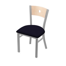 630 Voltaire 18" Chair with Anodized Nickel Finish, Natural Back, and Canter Twilight Seat, 63018ANNatMplB002