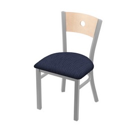 630 Voltaire 18" Chair with Anodized Nickel Finish, Natural Back, and Graph Anchor Seat, 63018ANNatMplB014