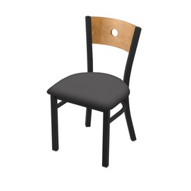 630 Voltaire 18" Chair with Black Wrinkle Finish, Medium Back, and Canter Storm Seat, 63018BWMedMplB004