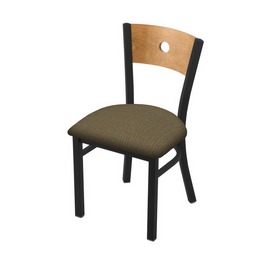630 Voltaire 18" Chair with Black Wrinkle Finish, Medium Back, and Graph Cork Seat, 63018BWMedMplB017