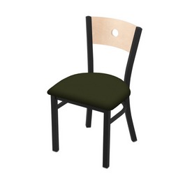 630 Voltaire 18" Chair with Black Wrinkle Finish, Natural Back, and Canter Pine Seat, 63018BWNatMplB010