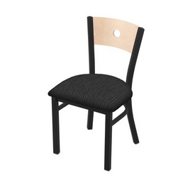630 Voltaire 18" Chair with Black Wrinkle Finish, Natural Back, and Graph Coal Seat, 63018BWNatMplB018
