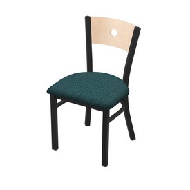 630 Voltaire 18" Chair with Black Wrinkle Finish, Natural Back, and Graph Tidal Seat, 63018BWNatMplB022