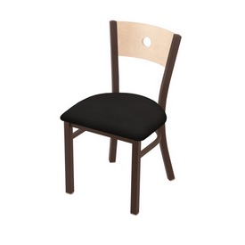 630 Voltaire 18" Chair with Bronze Finish, Natural Back, and Canter Espresso Seat, 63018BZNatMplB003