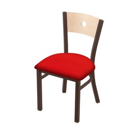 630 Voltaire 18" Chair with Bronze Finish, Natural Back, and Canter Red Seat, 63018BZNatMplB011