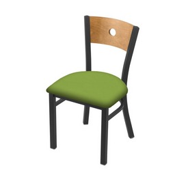 630 Voltaire 18" Chair with Pewter Finish, Medium Back, and Canter Kiwi Green Seat, 63018PWMedMplB009