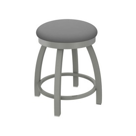 802 Misha 18" Swivel Vanity Stool with Anodized Nickel Finish and Canter Folkstone Grey Seat, 80218AN007