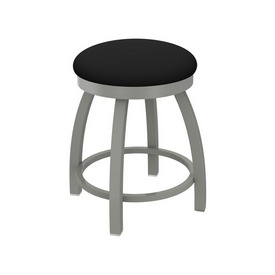 802 Misha 18" Swivel Vanity Stool with Anodized Nickel Finish and Black Vinyl Seat, 80218ANBlkVinyl