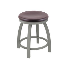 802 Misha 18" Swivel Vanity Stool with Anodized Nickel Finish and Dark Cherry Oak Seat, 80218ANDCOak