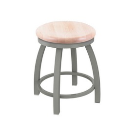 802 Misha 18" Swivel Vanity Stool with Anodized Nickel Finish and Natural Maple Seat, 80218ANNatMpl