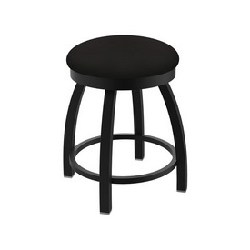802 Misha 18" Swivel Vanity Stool with Black Wrinkle Finish and Canter Espresso Seat, 80218BW003