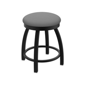 802 Misha 18" Swivel Vanity Stool with Black Wrinkle Finish and Canter Folkstone Grey Seat, 80218BW007