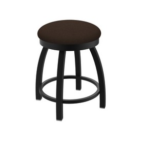 802 Misha 18" Swivel Vanity Stool with Black Wrinkle Finish and Rein Coffee Seat, 80218BW025