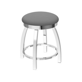802 Misha 18" Swivel Vanity Stool with Chrome Finish and Canter Folkstone Grey Seat, 80218CH007