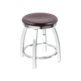 802 Misha 18" Swivel Vanity Stool with Chrome Finish and Dark Cherry Oak Seat, 80218CHDCOak