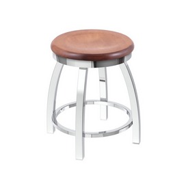 802 Misha 18" Swivel Vanity Stool with Chrome Finish and Medium Maple Seat, 80218CHMedMpl