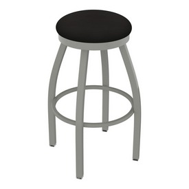 802 Misha Swivel Stool with Anodized Nickel Finish and Canter Espresso Seat, AGS-80225AN003 802 Misha Swivel Stool with Anodized Nickel Finish and Canter Espresso Seat, AGS-80225AN003