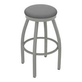 802 Misha Swivel Stool with Anodized Nickel Finish and Canter Folkstone Grey Seat, AGS-80225AN007 802 Misha Swivel Stool with Anodized Nickel Finish and Canter Folkstone Grey Seat, AGS-80225AN007