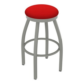 802 Misha Swivel Stool with Anodized Nickel Finish and Canter Red Seat, AGS-80225AN011 802 Misha Swivel Stool with Anodized Nickel Finish and Canter Red Seat, AGS-80225AN011