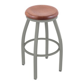 802 Misha Swivel Stool with Anodized Nickel Finish and Medium Oak Seat, AGS-80225ANMedOak 802 Misha Swivel Stool with Anodized Nickel Finish and Medium Oak Seat, AGS-80225ANMedOak