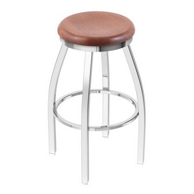802 Misha Swivel Stool with Chrome Finish and Medium Oak Seat, AGS-80225CHMedOak 802 Misha Swivel Stool with Chrome Finish and Medium Oak Seat, AGS-80225CHMedOak
