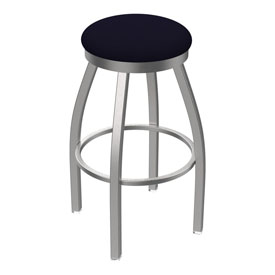 802 Misha Swivel Stool with Stainless Finish and Canter Twilight Seat