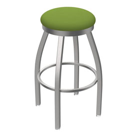 802 Misha Swivel Stool with Stainless Finish and Canter Kiwi Green Seat