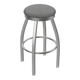 802 Misha Swivel Stool with Stainless Finish and Graph Alpine Seat
