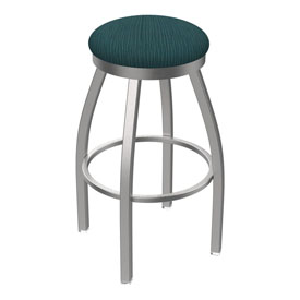 802 Misha Swivel Stool with Stainless Finish and Graph Tidal Seat